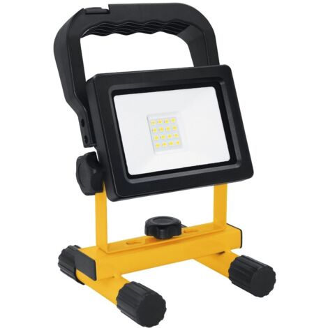 Projecteur LED rotatif rechargeable avec 2 modes d'éclairage et support (10W 6400K 800lm) IP54 13x21x12cm (1/2)