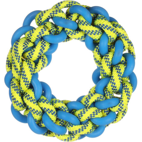 Jouet flottant Anneau Corde Bleu & Jaune ø 17 cm x 5 cm pour chien - Flamingo (1/3)