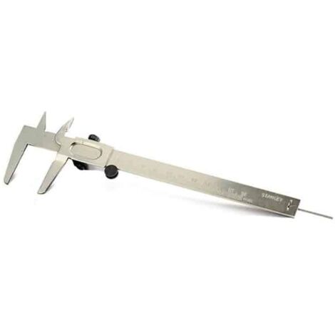 Stanley – Pied à coulisse universel 1/10 – Amplitude de mesure 150mm – Bec et règle d'une seule pièce – Commande vernier par molette