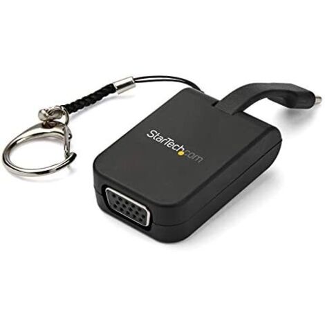 CDP2VGAFC Convertisseur USB-C StarTech vers VGA femelle (D-sub DE-15) (Noir) (1/5)