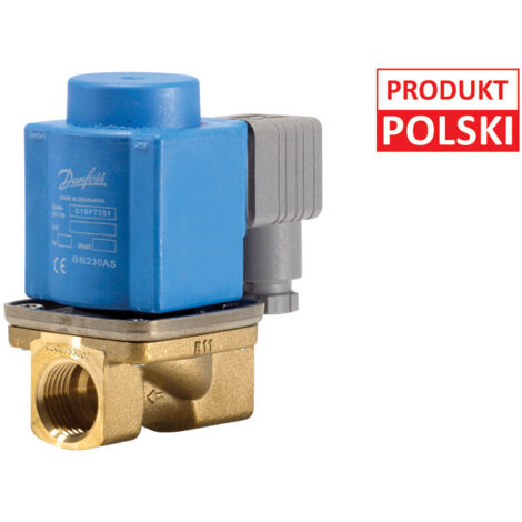 Électrovanne d'arrêt NF EV220B 10B, G 1/2 pouce, 0,1-20/10 bar, Kv 1,5 m3/h, laiton/EPDM, sans bobine, certificat PZH
