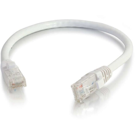 Cbl/0.3M White CAT6 Snagless UTP Patch C2G Cat6 Booted Unshielded (UTP) Network Patch Cable - Cordon de raccordement - RJ-45 (M) pour RJ-45 (M) - 30 cm - UTP - CAT 6 - moulé, sans crochet, bloqué - bl