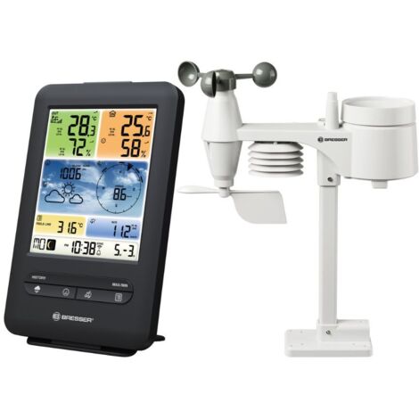 Station météo Bresser - Pro - Wifi - 5-en-1 - Écran Couleur - Blanc - Vertical (1/8)