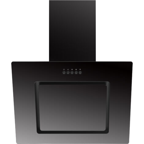 Hotte d'aspiration 60 cm Hotte murale sans copie Hotte inclinée Esse noir LED Respekta (1/4)