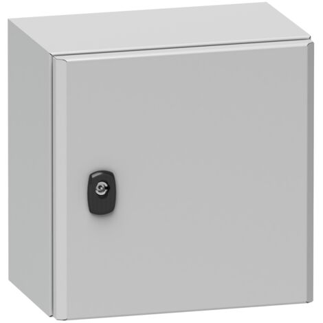 Schneider Electric – Coffret électrique nu H600xL400xP250 avec porte pleine – IP66, IK10, montage mural – Acier époxy gris RAL 7035 – NSYS3D6425