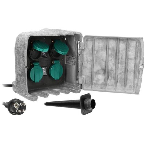 Prise de jardin STONE 4x2P+Z câble caoutchouc 3m OR-AE-13185 (1/5)