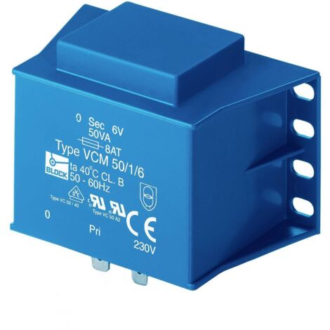 BLOCK VCM 50/2/15 Transformateur pour circuits imprimés 1 x 230 V 2 x 15 V/AC 50 VA 1.66 A D97013 (1/3)