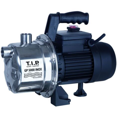 Pompe de jardin TIP - Acier inoxydable, 5 000 l/h, hauteur manométrique de 45 m, 2000 W, système à jet, protection contre les surcharges, GP 5000 INOX, 31372 (1/5)