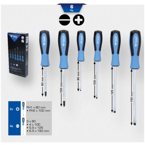 KS Tools - Jeu de tournevis, 6pcs Fente, PH - BT031000 (1/5)