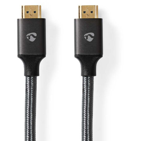 CVTB34000GY50 Câble HDMI Haute Vitesse avec Ethernet Connecteur HDMI vers Connecteur HDMI Gris Métal Câble Tressé (1/5)