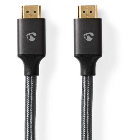 Cable hdmi ultra high speed connecteur hdmi connecteur hdmi 8k60hz 48 gbps 500 m rond 67 mm gris avec metal serrures (1/5)