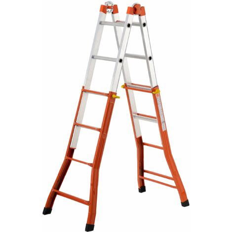 GIERRE Peppina Echelle télescopique Aluminium, Orange (1/5)