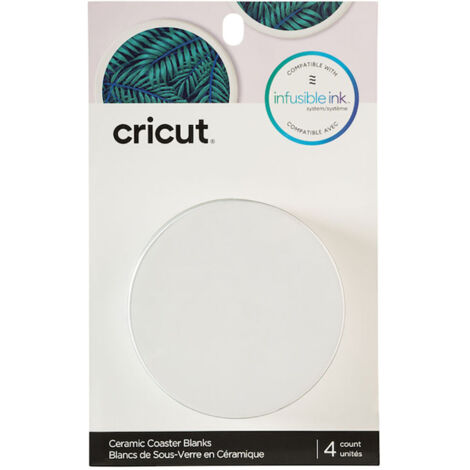 Cricut Sous-verres en céramique blanc 9,1 cm lot de 4 (1/5)