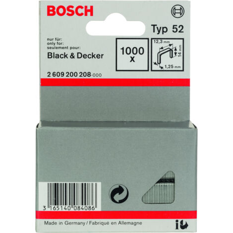 Agrafes Type 52 : 123x 125x14mm : 1 000 pièces BOSCH 2609200208 (1/2)