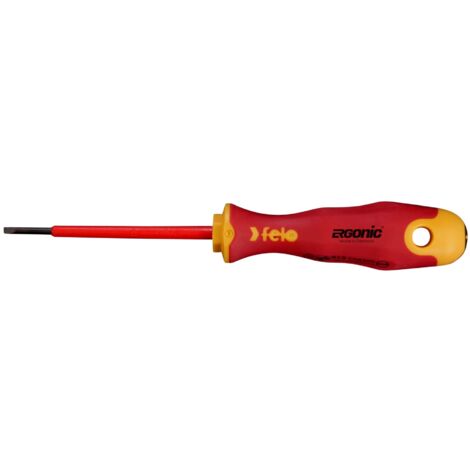 Tournevis plat Felo ergonic vde isolé certifié VDE 1000V (1/3)