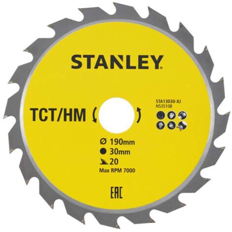 Lame de scie circulaire Stanley sta13030 190 mm 20 dents (1/2)
