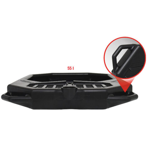 Kstools – Bac de vidange 55 L extra plat 110 mm – 4 poignées – Résistant aux huiles et produits chimiques – Pour nettoyage pièces