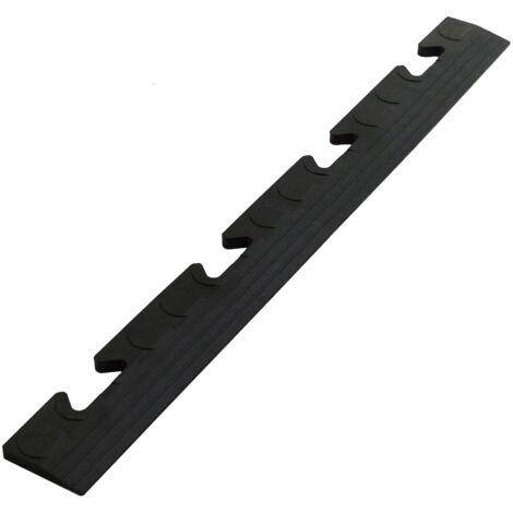 Bordure de seuil de porte à picots - Noir - Femelle - Pour sol commercial - En PVC - Pour sol industriel - Installation par clic (1/4)