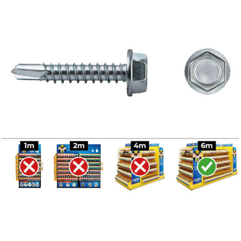 Vis autotaraudeuses celo 7504k galvanisées 6.3x19 mm 250 pcs (1/2)