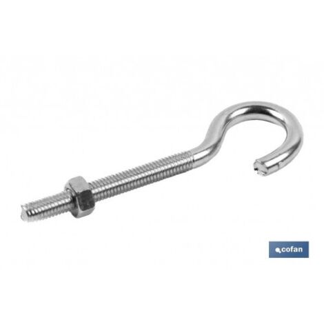 Boulon à crochet cofan m6x90 zinc finition 100 unités