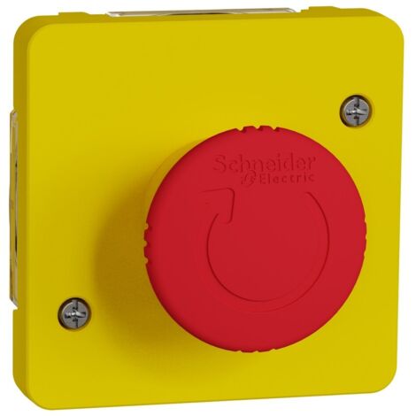 Mureva Styl - Arrêt d'urgence 1/4 tour - composable IP55 - IK08 - jaune (1/6)