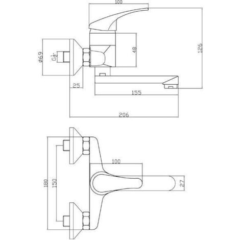 Ferro Robinet mural chrome finition brillante bec orientable (1/2)