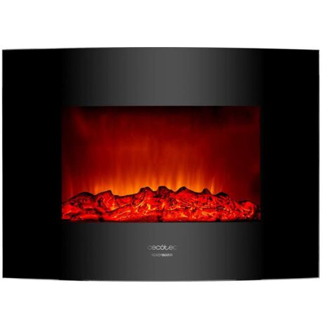 Cecotec – Cheminée électrique incurvée 22 pouces 2000W – Pour pièces jusqu'à 20 m² – Télécommande incluse – Réglage de la flamme LED (1/5)