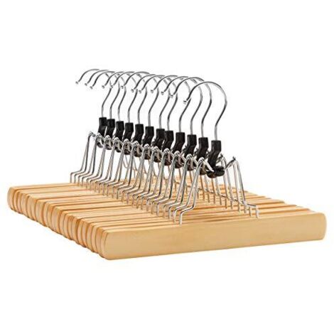 Songmics Ensemble de 12 cintres en bois naturel antidérapants (1/5)