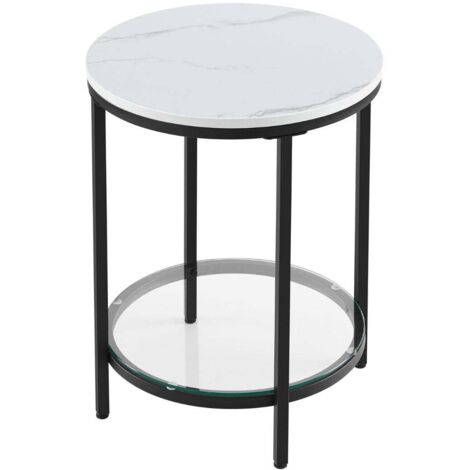 Vasagle Table d appoint ronde noire moderne 45x55 cm (1/5)