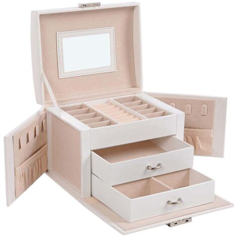 CALICOSY - Coffret à bijoux avec 2 tiroirs et rangements - H12 cm (1/5)