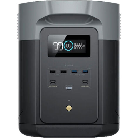 Eco Flow – Station d'énergie portable 2048Wh – Batterie Lithium LFP – Puissance 2400W – Recharge rapide AC – Compatible panneaux solaires jusqu'à 1000W - BP2048 (1/10)