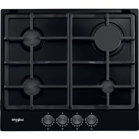 Whirlpool – Plaque de cuisson gaz intégrée 58 cm – 4 foyers – Puissance 7300 W – Brûleurs en fonte – Surface émaillée anthracite (1/5)