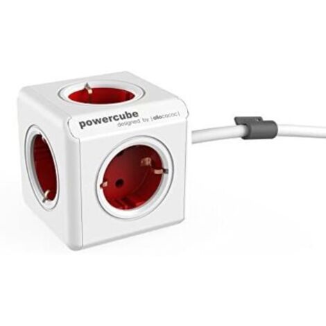 Douille multiple allocacoc powercube étendu rouge 1 5 mètres (1/5)