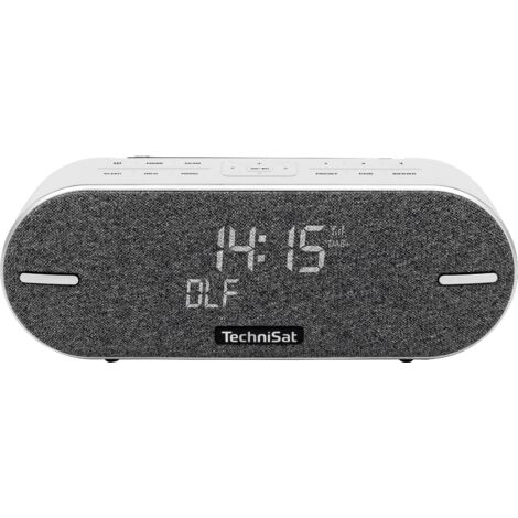TechniSat DIGITRADIO BT 2 - Speakerphone Bluetooth portable avec Dab+ Digital Radio (FM, Horloge, Réveil, Boîtier étanche, Mémoire des favoris, Aux-in, Batterie, 20 W), Couleur Gris clair (1/5)