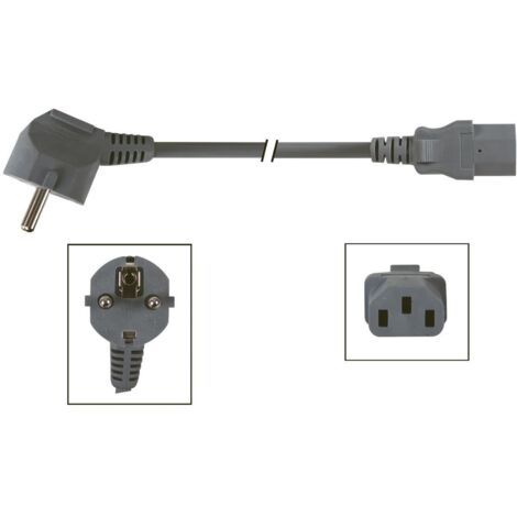 Cordon dalimentation noir cee 77 90 c13 l2 m h05vv f 3g100 mm (1/2)