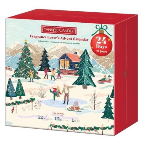 Calendrier livre de l'avent bougies parfumées – 24 bougies en cire – Coffret festif avec photophore – Ambiance chaleureuse pour Noël – Yankee Candle (1/3)