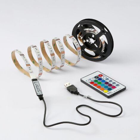 Kit Ruban LED RGB 2m en USB avec télécommande (1/3)