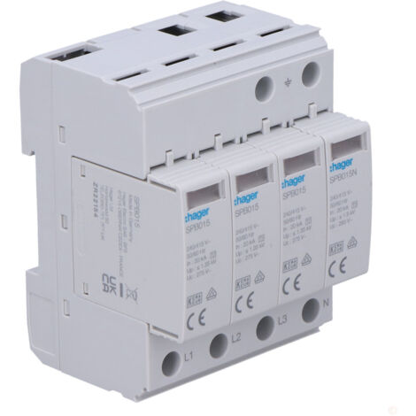 Parafoudre Hager SPB413 4 pôles 20 kA 275 V (1/3)