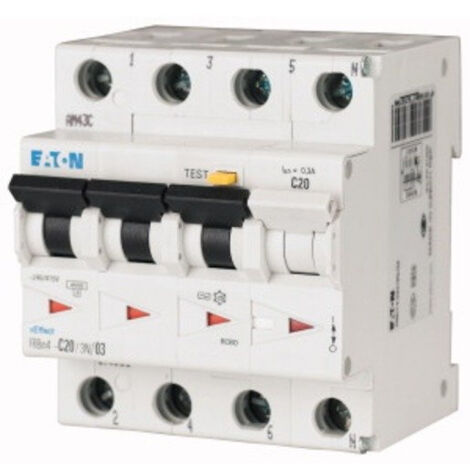 Disjoncteur différentiel FRBm4 30mA courbe C 3P+N Type A 32A EATON FRBM4-C32/3N/003-A (1/2)