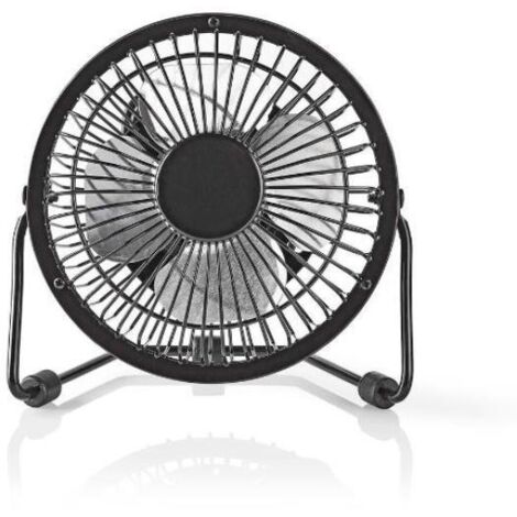 MINI VENTILATEUR EN MÉTAL  10 CM DE DIAMÈTRE  ALIMENTÉ PAR USB  NOIR NEDIS FNDK1BK10 (1/5)