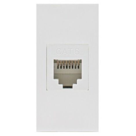 Plaque de finition Maclean mce725w cat.6 modulable blanche