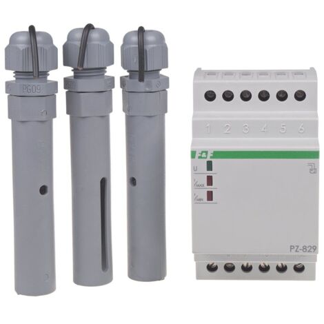 Détecteur d'inondation PZ-829 – 230V – Sensibilité préréglée – 2 relais NO/NC – Température de fonctionnement -25 à 50 °C