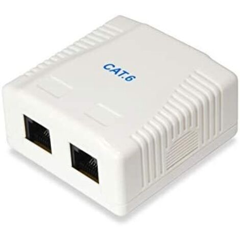 Boîtier de prise de courant equip deux ports RJ45 ABS synthétique (1/5)