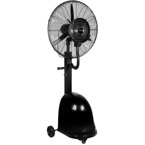 Fabrilamp – Ventilateur brumisateur sur pied rotatif 260W – 1 vitesse – Réservoir 49L – Aluminium et polycarbonate – Pour terrasses et patios