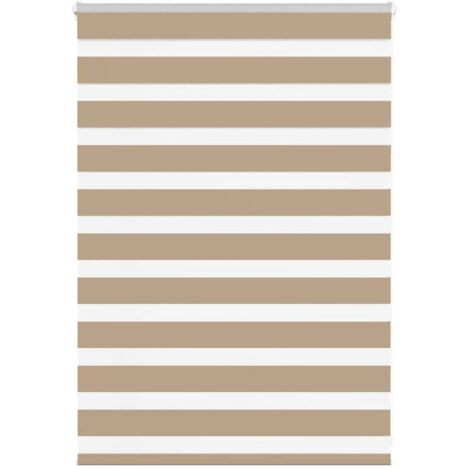 Store zèbre marron sable largeur du tissu 110,9 cm polyester vidaXL