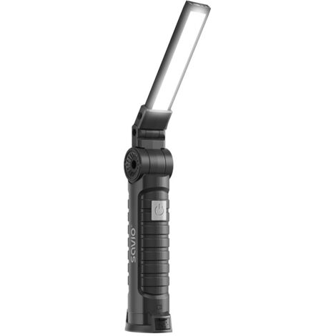 Savio fl-03 cob led 3w lamp de atelier rechargeable, usb-c, 150 lm, tête pivotante, aimant (1/5)