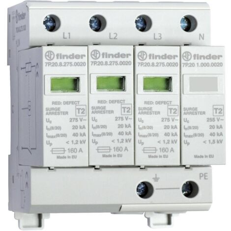 Parafoudre Finder 7P.24.8.275.1020 modules débrochables 230 V (1/2)