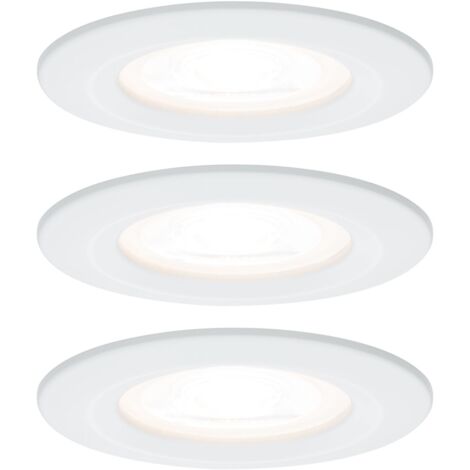 Lot de 3 spots encastrés LED Nova - GU10 - Blanc - 6,5W - 2700K - IP44 - Avec ampoule (1/5)