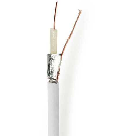 Cable coaxial en bobine coax 12 75 ohm double blindage eca 1000 m amadouer pvc blanc bobine (1/3)