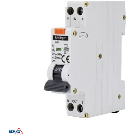 Disjoncteur différentiel 1P - 16A - 30mA - Type AC - Schelinger - Protection contre les surintensités (1/5)